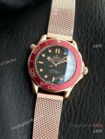 High Quality Replica OMEGA LX6 Seamaster  Titanium Strap Dark Green Face Dial Red Bezel Fashion Watch 42mm